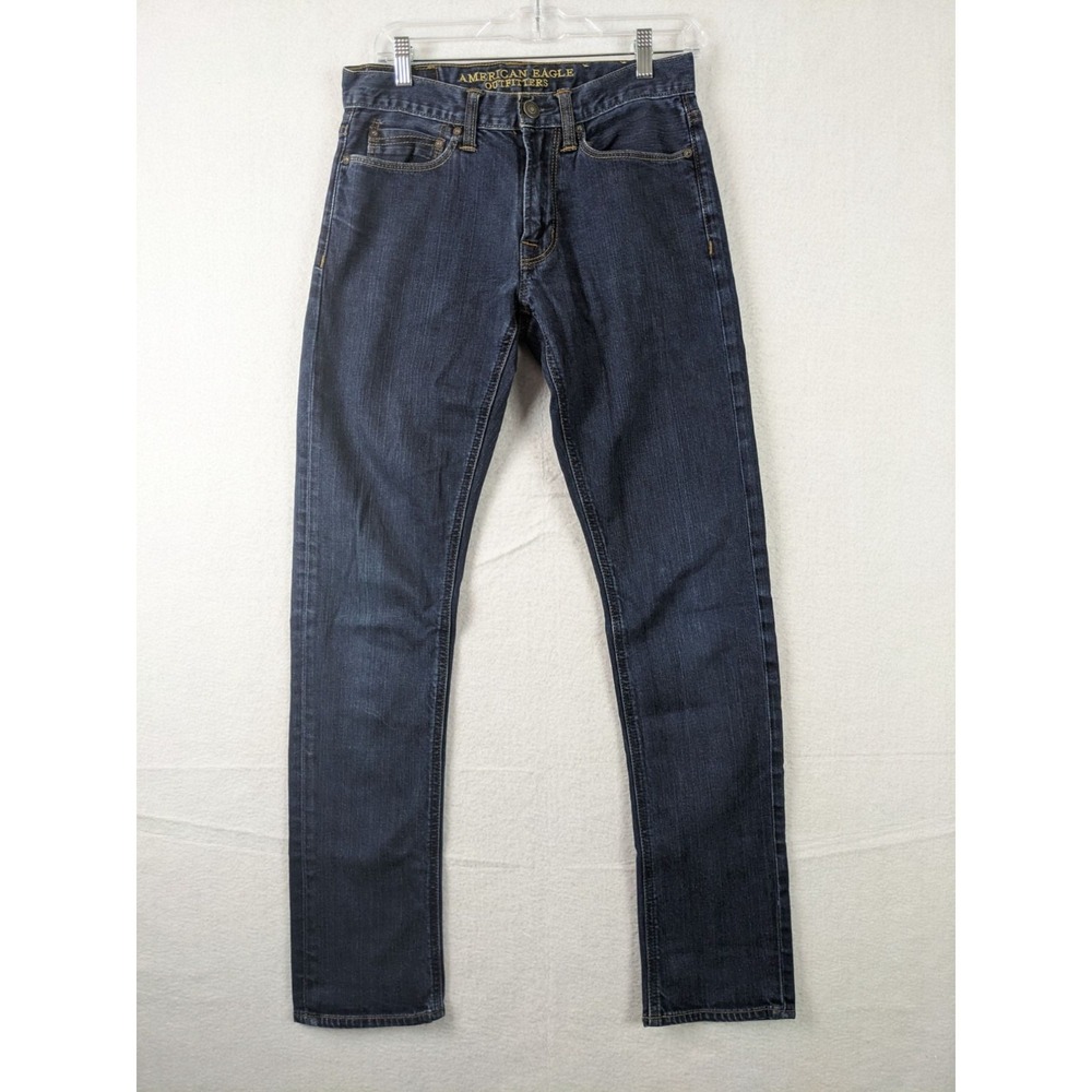 American Eagle Mens Jeans Size 29 x 31 Slim Straight Dark Wash Denim